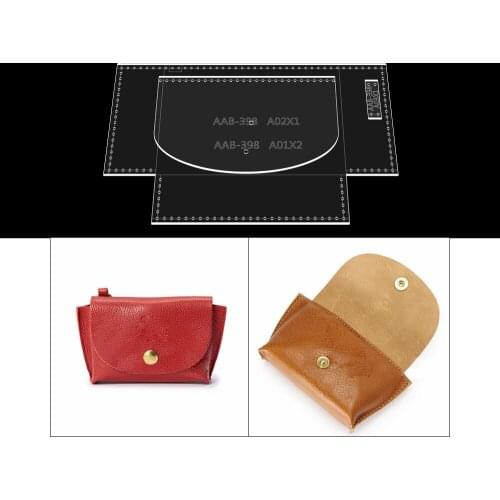 Handmade leather goods DIY Acrylic version drawing leather art leather coin purse zero storage bag paper grid template