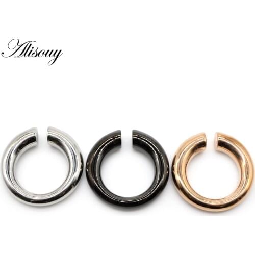 Alisouy 1pc Punk Stainless Steel Round Circle Heavy Ear Weight Clip Expanders Gagues Stretchers Piercing Earrings Body Jewelry
