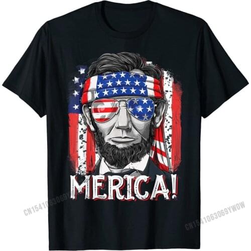 Lincoln 4th of July Boys Kids Men Merica American Flag Gifts T-Shirt Cotton Normal Tops T Shirt Faddish Mens T Shirts Hip hop