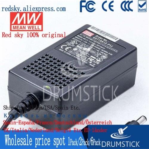 Friendly MEAN WELL 12Pack GST18A12-P1J 12V 1.5A meanwell GST18A 18W AC-DC Industrial Adaptor 3 plug energy-saving Replace GS