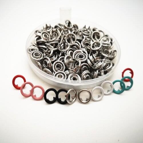 MINI 8.2mm Prong Snap Buckle Button Studs-Fasteners Buttons-Press Metal Baby Sliver 100set for Sew