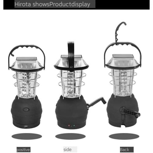 36 LED Multifunctional Solar Super Bright Tent Lamp Hand Operated Camping Emergency Outdoor Equipment Solar Cell