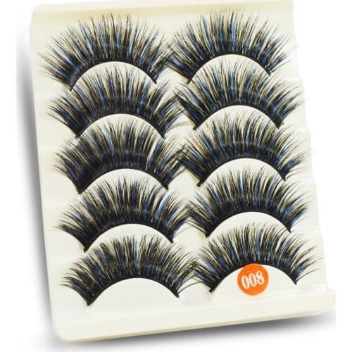 5 Pairs Soft Long Makeup Eye Lash Extension Natural Long Fake Eyelashes Black Cross False Eyelash