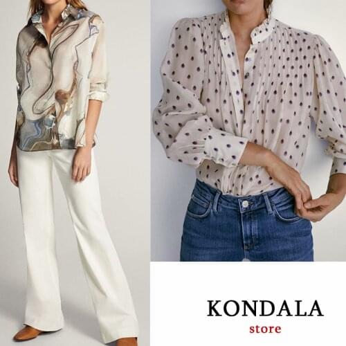 Блузки в горошек Okkdey China At AliExpress