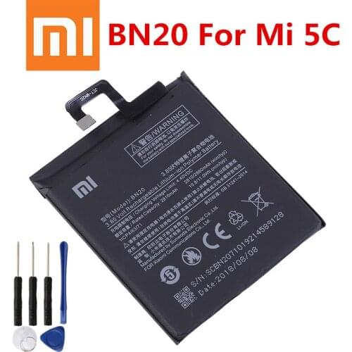 Xiao mi 100% Orginal BN20 2860mAh Battery For Xiaomi Mi 5C M5C Mi5C BN20 High Quality Phone Replacement Batteries +Tools