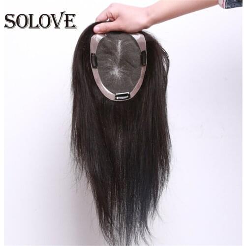 15x16,16x18 Human Hair Topper Wig For Women 8”-14”Straight mono+pu Base With Clips In Hair Toupee Remy Hairpiece
