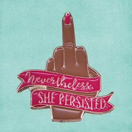 Support Elizabeth Warren feminist womens rights enamel Lapel Pin Resist and persist Gift for Mom Girlfriend brooch jewelry