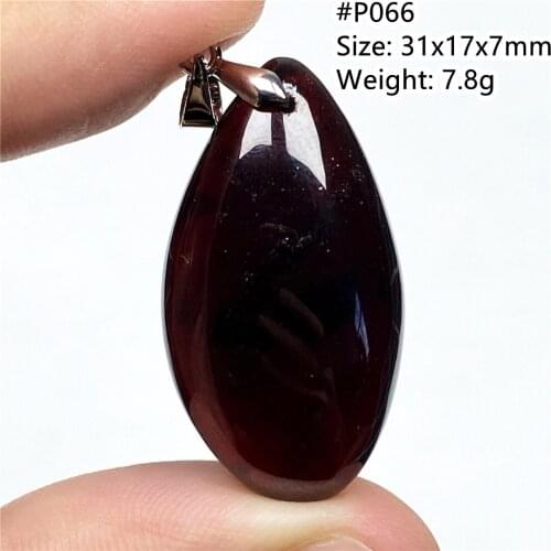 Top Natural Red Garnet Pendant Jewelry For Women Lady Men Healing Love Stone 31x17x7mm Beads Silver Clear Crystal Gemstone AAAAA
