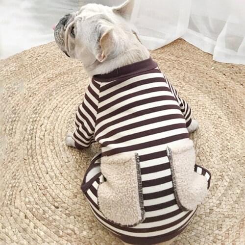 Striped Dog Hoodie Pet Matching Clothes For Dog Coat Jacket Autumn Winter Pet Dog Clothes Pug French Bulldog Clothing For Dogs