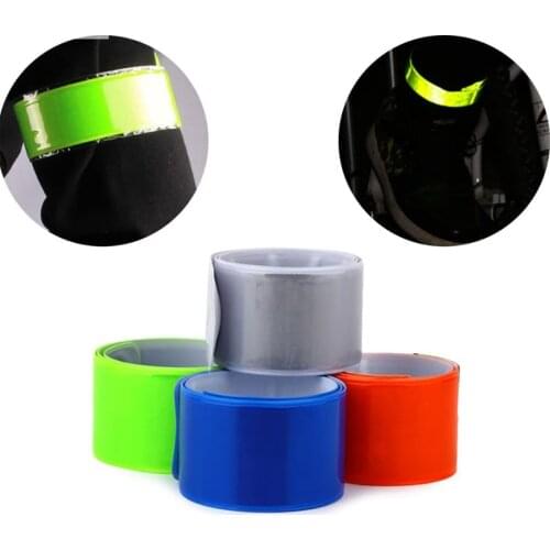 High Visibility Reflective Strip Cycling Running Bike Bicycle Leg Strap Night Safety Bands Snap Armbands Reflective Tape