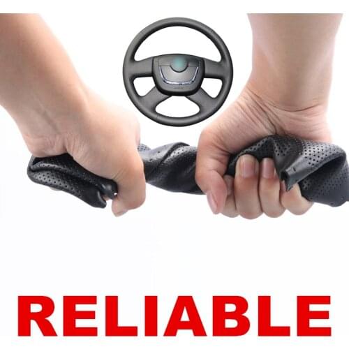 Hand stitched Black PU Artificial Leather Car Steering Wheel Cover For Skoda Octavia Citigo Roomster Fabia Superb Yeti