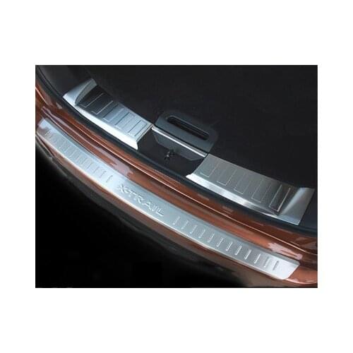 Stainless steel Rear Bumper Protector Sill Trunk Rear guard Tread Plate Trim for Nissan X-Trail X Trail T31 2014-2016