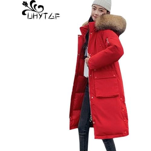 Fur collar down jacket High quality winter Cotton coat Hooded thick Windproof warm top plus size parkas mujer chaqueta mujer 813