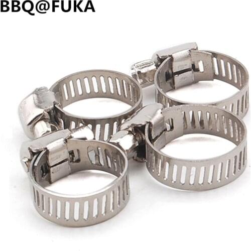 BBQ@FUKA 100Pcs Adjustable 1/2"-5/8" Stainless Steel Drive Hose Clamps Fuel Line Worm Clips Car Styling Accessories Car Clips