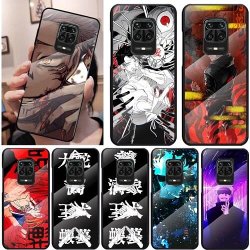 Jujutsu Kaisen For Xiaomi Redmi K40 K30 K20 9T 9C 9A 9 8A 7 Pro Plus Tempered Glass Luxury Cover Phone Case