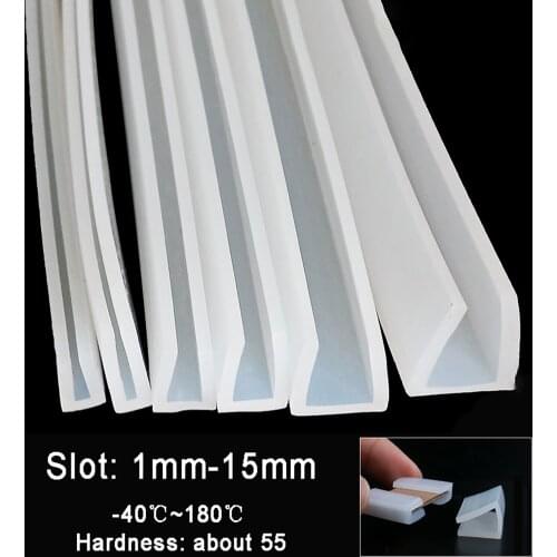 Silicone Rubber Sealed Strip U Shape Solid Gasket Waterproof Bumper Bars White