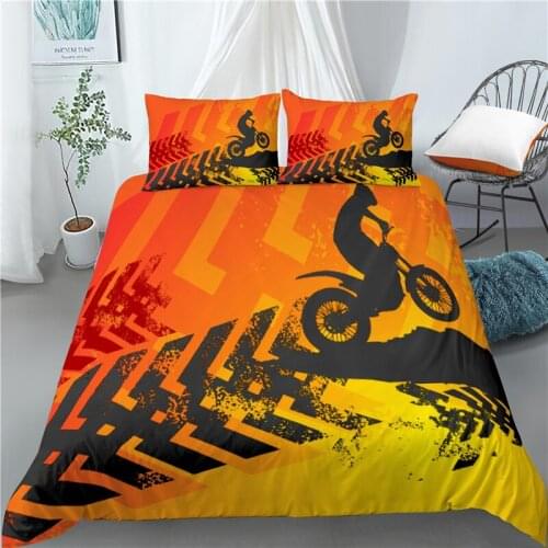 Modern 3D Cross Country Racing Printed Bedding Set 2/3 Piece Down Covered Pillowcase Bedding AU/EU/ US Size