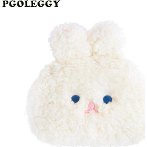 Fashion New Cosmetic Bag Cute Rabbit Toiletry Bag High Capacity Lamb Cashmere Makeup Bag Brand Organizer Bag Makeup Pouch