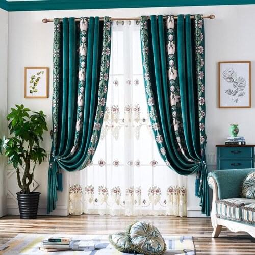 Fresh Modern Minimalist European-style Embroidery Shading Curtains For Living Dining Room Bedroom