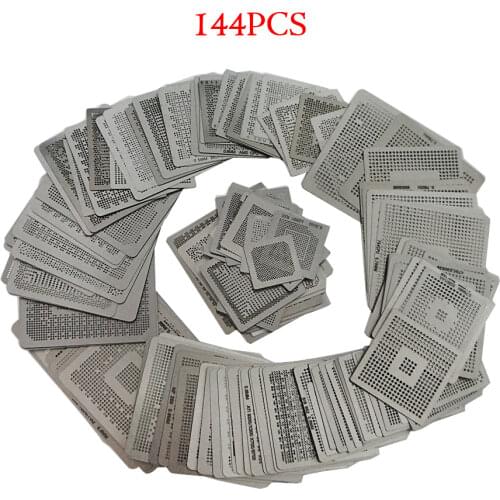 144pcs/lot BGA Direct Heat graphics card BGA Stencils INTEL/ NVIDIA/ ATI Video chips Bga Reballing Stencil Tample Kit