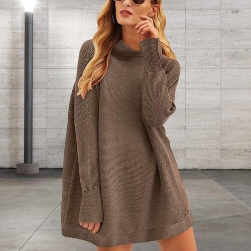 Knitted Sweaters Fashionable Pullover Sweatshirt For Women Ladies Casual Pullover Tops Solid Color Clothing