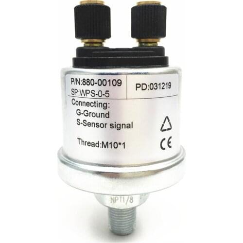 1pc Brand New Oil Pressure Sensors M10X1 NPT1/8 Mechanical Fuel Pressure Sensors 0-5Bar or 0-10Bar Alarm for Auto Gauges