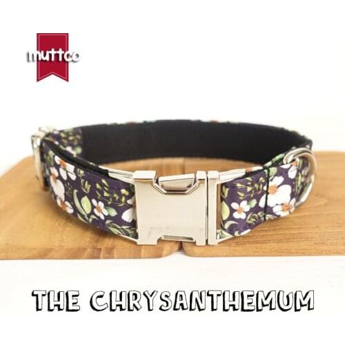 10pcs/lot MUTTCO wholesale fashion handmade soft dog collar with small flowers THE CHRYSANTHEMUM dog collars 5 sizes UDC044