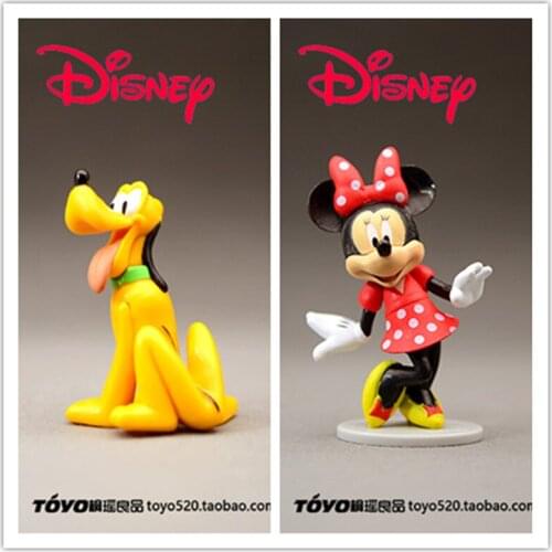 12PCS 7cm Exquisite solid material Disney Minnie mouse and Pluto doll decoration doll model cake decoration
