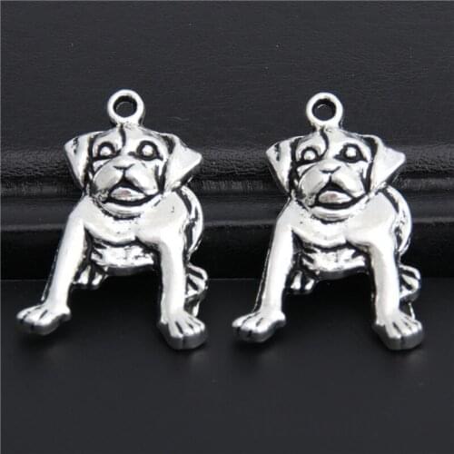 20pcs Silver Color Alloy Dog Charms Pendant Jewelry Findings A2857