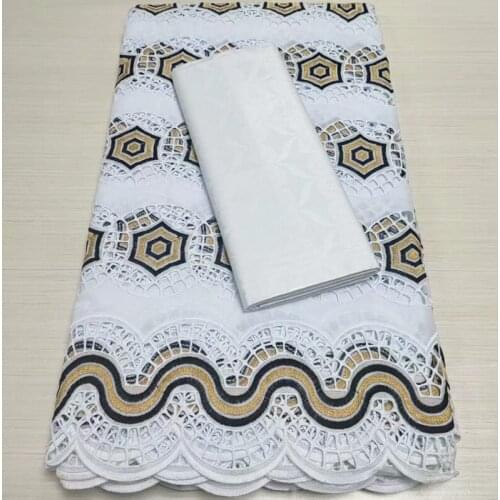 2021Quality African Nigerian Tulle Lace Fabric Prom Dress Damask Party Gown Swiss Cotton 2.5Yards+2.5Yards