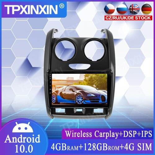 4+128G Android 10 For Renault Duster 2015-2020 Car GPS Navigation Car Multimedia Player Auto Radio Tape Recorder Stereo Carplay