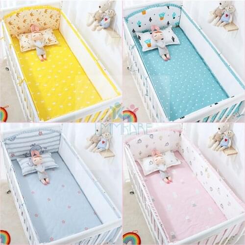 5pcs Breathable Mesh Crib Bumper Baby Bedding bumpers Kid infant Crib Liner Cot Sets baby bed bumper Pads Protector