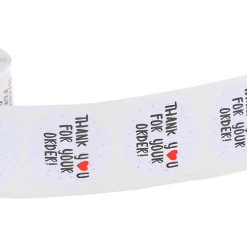 500pcs round thank you for your order sticker Heart Thanks for Shopping Small Shop Local Handmade sticker white labels sticker