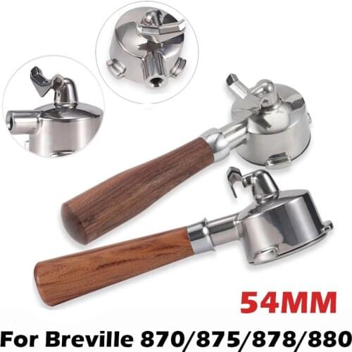 54MM Double-Mouth Coffee Bottomless Portafilter For Breville 870/878/880 Filter Basket Replacement Espresso Machine Accessoryies