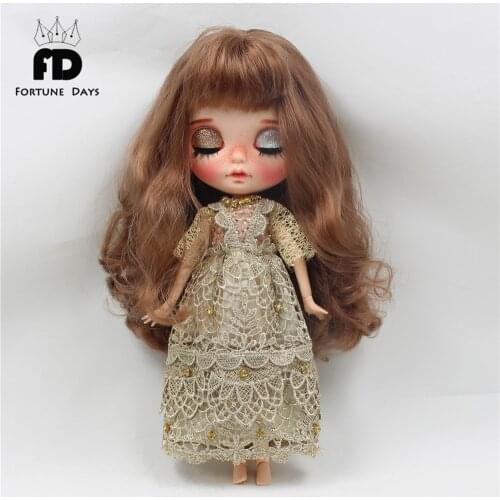 ICY DBS Blyth doll joint body golden noble dress gorgeous clothes toy