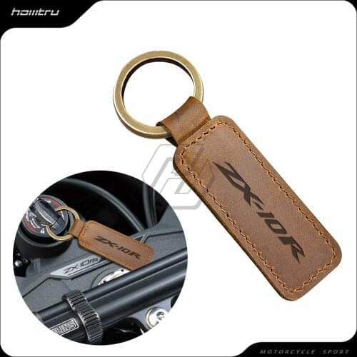 Motorcycle Cowhide Keychain Key Ring Case for Kawasaki ZX10R ZX-10R Models