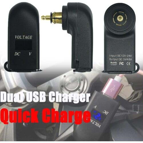 For BMW R1250GS ADV LC F850GS For Triumph Tiger 800 1200 Motorcycle Dual USB Charger Power Adapter Cigarette Lighter Socket
