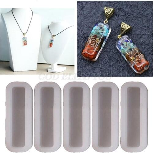 Resin Casting Mold for Pendant Long Strip Pendulum Pendant Charms Resin Mould Long Ogan Pendant Mold(5pcs Long Strip) Drop Ship