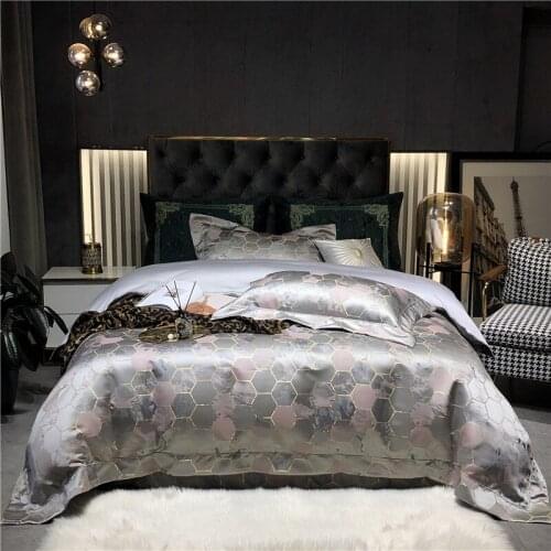 Good Quality High Support Density Long Stapled Cotton Printed Bedding Set Home Duvet Cover Pillowcase Sheet King Queen 4 PCS