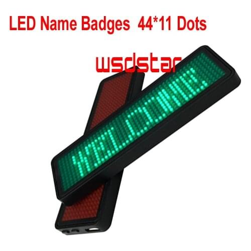 Aliexpress HUIDU Red Green 44x11 Dots LED Name Badges, Multi-program and support multiple languages