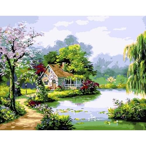 PAINTBOY Framed Pictures Painting By Numbers Landscape Handwork Canvas Oil Painting Home Decor For Living Room GX3035