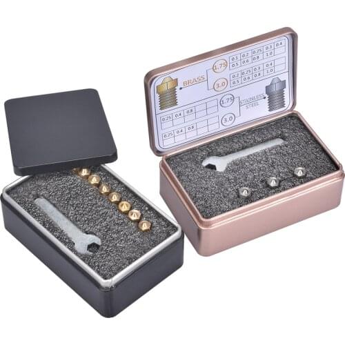 Nozzle Kits 3D V6 Nozzle 1.75/3.0mm Brass/Stainless Steel M6 Thread V5 V6 J-head MK8 Extruder With Case 3D Printer Parts