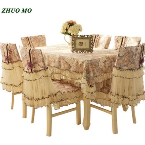 Lace fabric Rectangular Table Cover party wedding decoration table cloth Kitchen accessories chair covers home Decoration