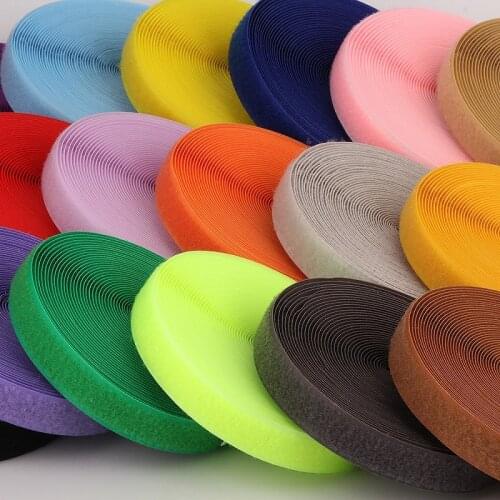 Magic Tape NO Adhesive Fastener DIY Polyester Nylon Hook Loop Tape Colors Stick Tape Klittenbandsluiting Tape No Glue 2cm*1M