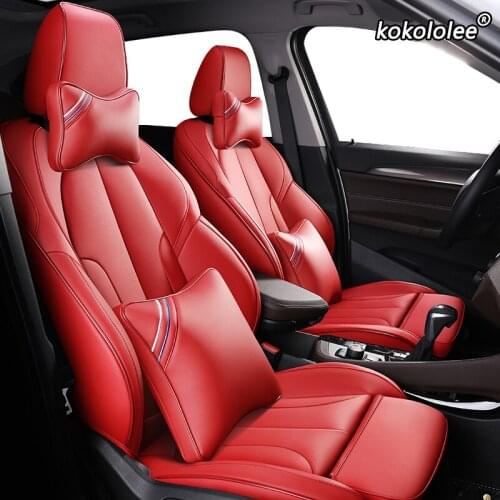 Kokololee Custom Leather car seat cover set For SKODA Yeti KODIAQ Octavia Superb Fabia Rapid KAROQ KAMIQ Automobiles Seat Covers