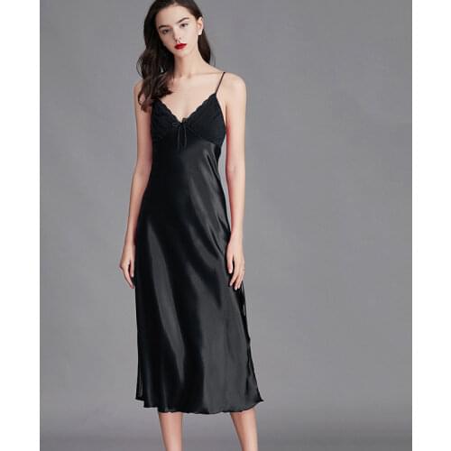 Spring Sexy Nightdress Women Silk Sleeveless Solid Thin Strap Nightgown Night Summer Dress Sleepdress Home Clothes Plus Size 5XL