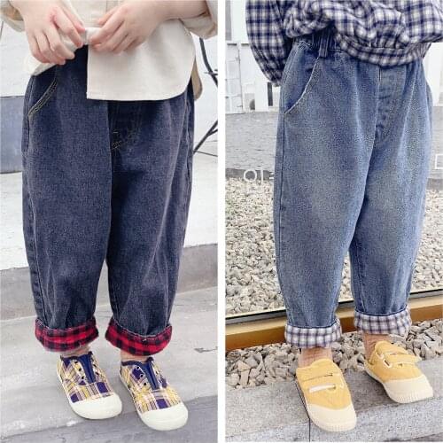 2 3 4 5 6 Years Baby Girl Jeans Girl Kids Denim Harem Pants 2020 Autumn New Loose Casual Solid Denim Trousers for Toddlers