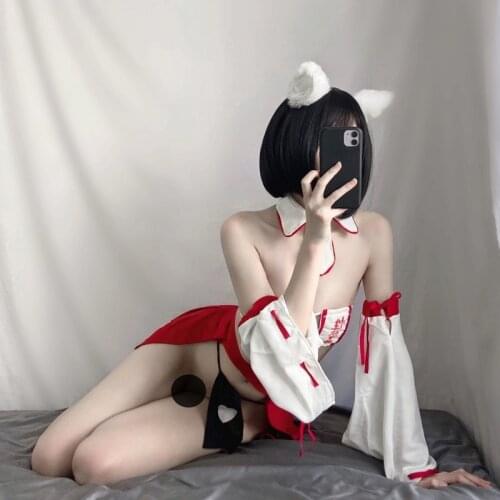 Open Bra Tempation Uniform Hot Erotic Japanese Lingerie Kawaii Anime Cosplay Costume Slutty Clothes for Sex Womens Retro Kimono