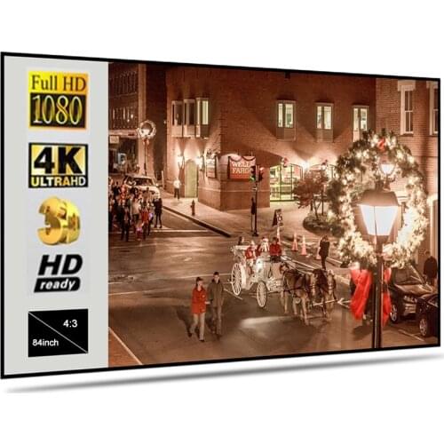 4:3 Portable Projector Screen Metal Layer Light Resistant Home Movie Reflective Screen Foldable Project Screen 60-100inch