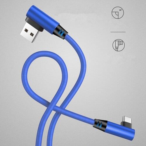 Reversible Type-C Cable Fast Charging Charger 90 Degree TypeC Type C Cable For Samsung HUAWEI Android Mobile Phone Cables